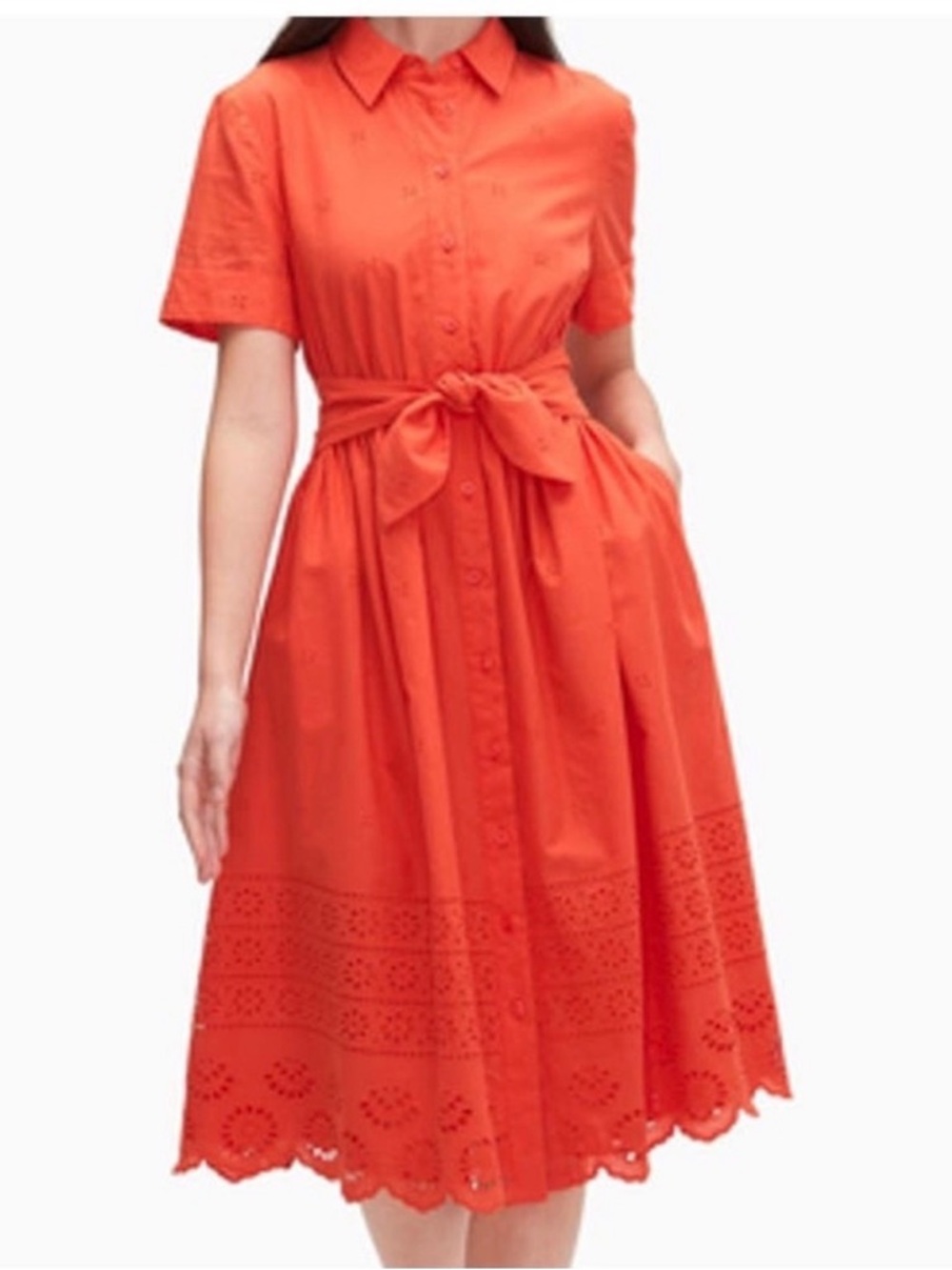 Kate Spade Eyelet Tie-Waist Shirtdress